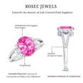 thumbnail image 5 of Rosec Jewels Lab Grown Pink Sapphire Oval Engagement Ring - 4 Carat - AAAA Grade - Sapphire Diamond Ring with Split Shank, 925 Sterling Silver, US 4.00, 5 of 8