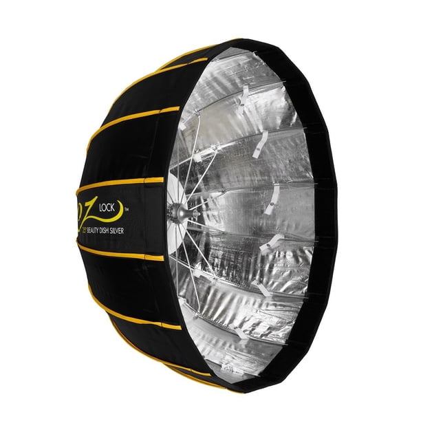 Beauty Dish Glow EZ Lock 25, plegable, plateado, con accesorios