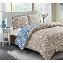 Harper Lane, Harper Lane Payson Reversible 3-Piece Duvet Set, Tan, Full/Queen, Beige, Floral
