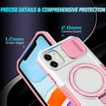 thumbnail image 3 of for iPhone 11 Case with Camera Sliding Cover, [Compatible with MagSafe] with Magnetic Ring Kickstand, Military Grade Heavy Duty Protection Phone Case for iPhone 11, Pink + White, 3 of 10