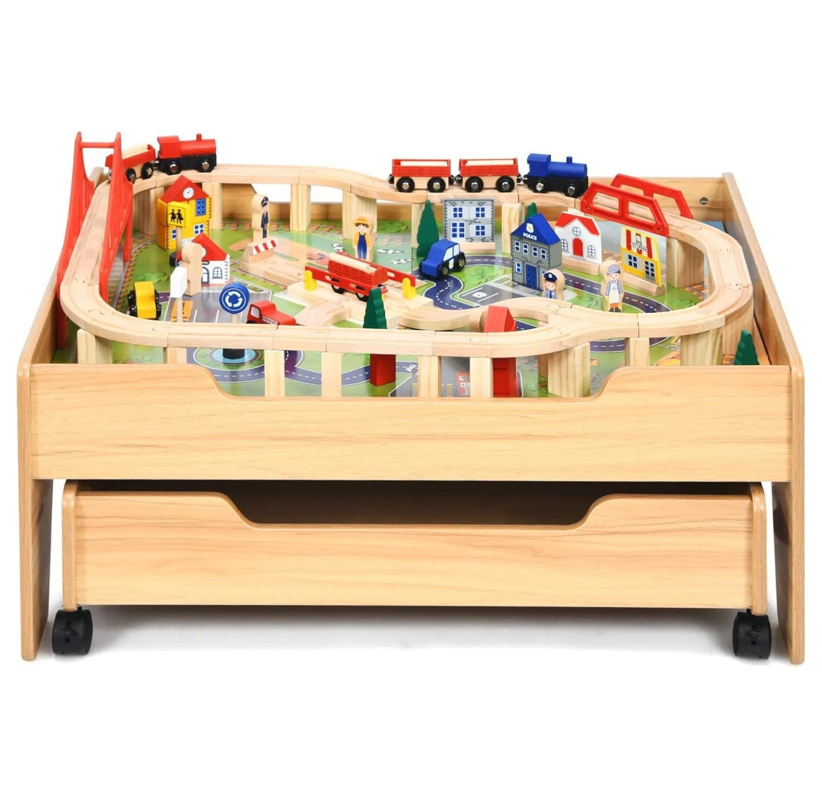 Kidkraft Train Table Deluxe Hand Painted Wooden Table Train Set By