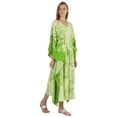 thumbnail image 2 of Bimba Womens Printed Rayon Cover-Up Caftan Long Kimono Maxi Dress Side Split Beach Kaftan Dress, 2 of 7