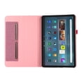 thumbnail image 3 of Case for Amazon Fire Max 11 13th Generation 2023, Fabric PU Leather Folio Cover Soft TPU Inner Multiple Viewing Angles Stand with Card Slots - Pink, 3 of 5