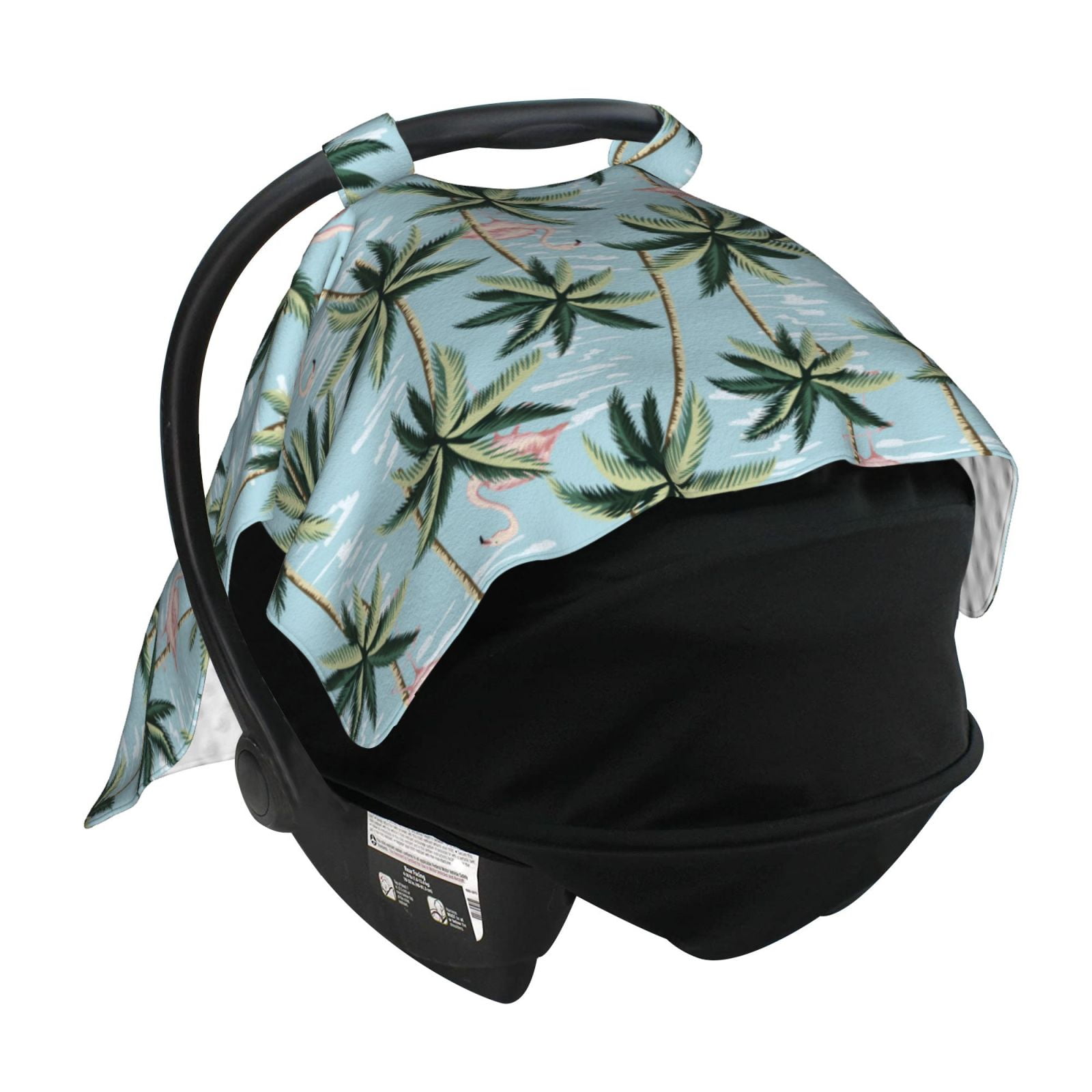 Car Seat Cover Baby - Hawaiian Style Flamingo Breathable Infant Car Seat Cover for Baby Carseat, Lightweight Comfort Baby Essentials Must Haves Newborn Stuff for Girl Boy