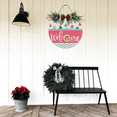 thumbnail image 3 of Eveokoki Gingerbread Welcome Decorations Wreath, Wooden Hanging Sign Rustic Wooden Holiday Decor for Front Door Porch Window Wall Farmhouse Indoor Outdoor Decorations 11x11Inch, 3 of 7