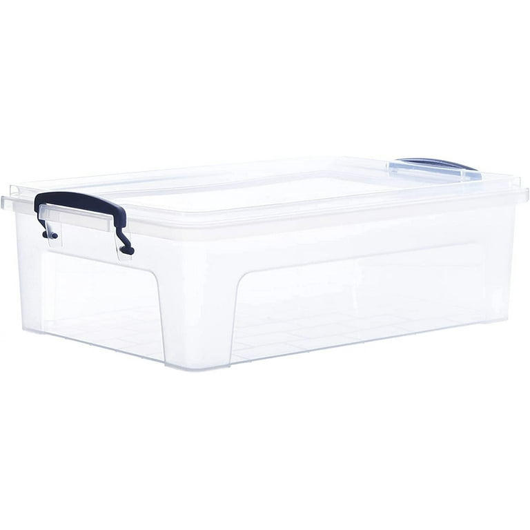 Superio Clear Plastic Storage Bins with Lids, 10.5 Quart (2 Pack),  Stackable Storage Container with Latches and Handles 
