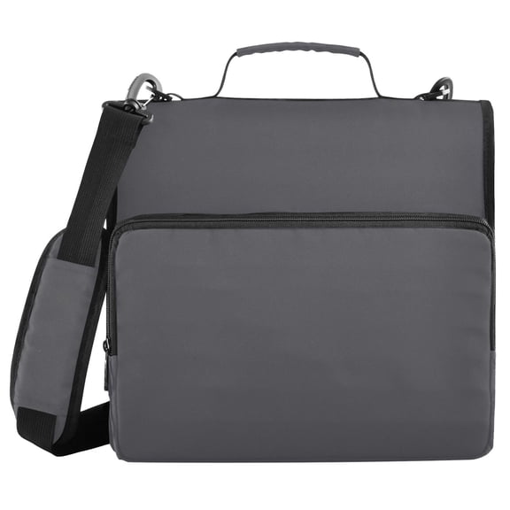 Haosy 3 Ring Zipper Binder with Shoulder Strap Waterproof Trapper Keeper 2 Inch D-Ring 500 Sheets Capacity, Space Gray