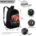 thumbnail image 5 of HUIACONG Colorful Splash Football School Backpack for Primary Students Large Capacity Ergonomic Breathable Adjustable Straps for Boys Girls Ages 6‑18 Daily Use, 5 of 6