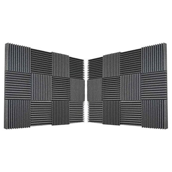 AK TRADING AF-2x12x12-24 Soundproofing Foam Acoustic Tiles Studio Foam Sound Wedges, 2" H x 12" W x 12" L, 24 Pack