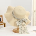 thumbnail image 7 of SikaFu Fashion Casual Temperament Bow Ribbon Straw Hat High -End Sense Seaside Beach Hat Big Hat Big Brim Lady Sun Hat, 7 of 7