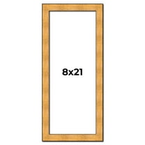 8x21 Frame Gold Rustic Solid Wood Picture Frame | 1.25 Inch Wide Moulding | Rustique Gold
