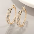 thumbnail image 2 of UDIYO Women Earrings Attractive Shiny Rhinestones Inlaid Hoop Earrings Piercing Jewelry for Party, 2 of 7