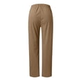 thumbnail image 4 of Womens Stretch Pants Elastic Waist Loose Casual Straight Leg Trousers with Pockets, 4 of 5