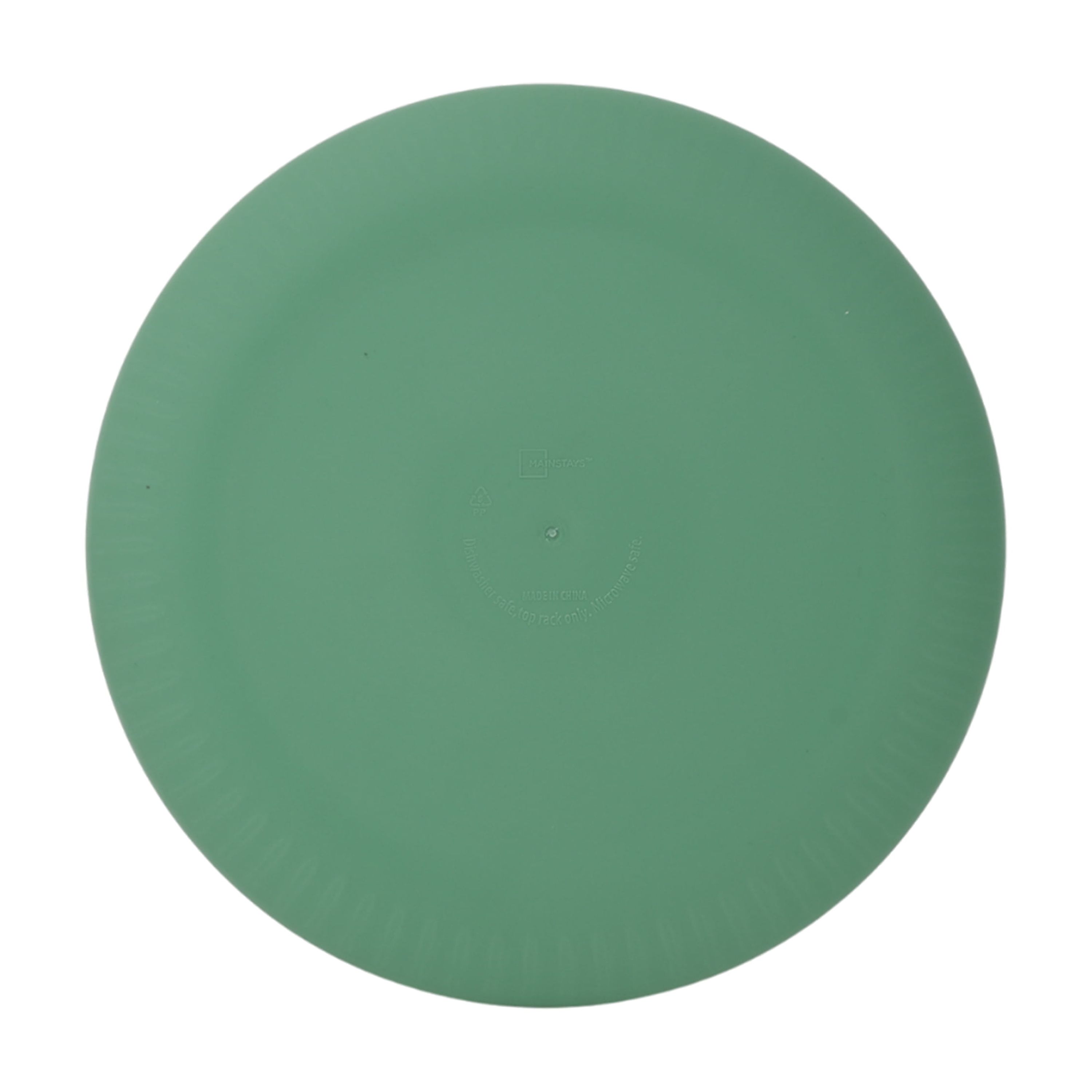 Mainstays Green 10.5" Ribbed Round Plastic Plate
