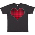 thumbnail image 3 of Inktastic Red Plaid Heart T-Shirt, 3 of 5