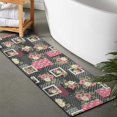 thumbnail image 2 of Pioneer Flower Floral Print Pattern Bathroom Rugs Mat, Non Slip Microfiber Bathroom Rug with Rubber Backing, Soft Mats for Bathroom Floor Tub Shower, 17"x47", 2 of 5