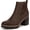 Truffle Taupe Brown, variant on Women's Madalynn Gore Block Heel Bootie Wine Red 7M
