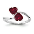 thumbnail image 1 of Solid 14k White Gold 5mm Heart Created Ruby Engagement Ring Size 6.5, 1 of 2