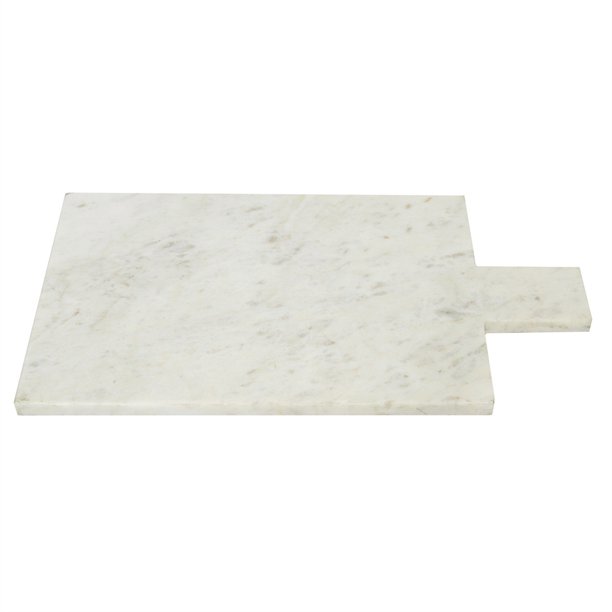 Three Hands White Marble Cutting Board With Handle