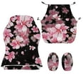 thumbnail image 4 of SCRAWLGOD Peach Blossom Stars Print Pink Black Print Gaming Chair Cover with Armrest Cover, Thick Computer Chair Protective with Stretchy Bottom Non Slip Gaming Rotating Chair Slipcover, 4 of 7
