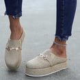 thumbnail image 4 of Moda mujer diapositiva zapatillas Flip Flop hebilla de metal plataforma zapatos de lona Wmkox8yii hj789, 4 of 9