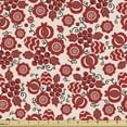 thumbnail image 1 of Floral Upholstery Fabric by the Yard, Traditional Folkloric Ornamental Spring Flowers Berries Art in Vinous Tones, Decorative Fabric for DIY and Home Accents, Blush Raspberry by Ambesonne, 1 of 5