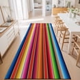 thumbnail image 3 of Hallway Runner Rug 2'x6', Mexican Style Kitchen Runner Rugs Non-Slip Carpet Mats, Colorful Mexico Stripes Red Blue Bedside Rugs Runners Washable Floor Carpet for Bathroom Laundry Room, 3 of 8