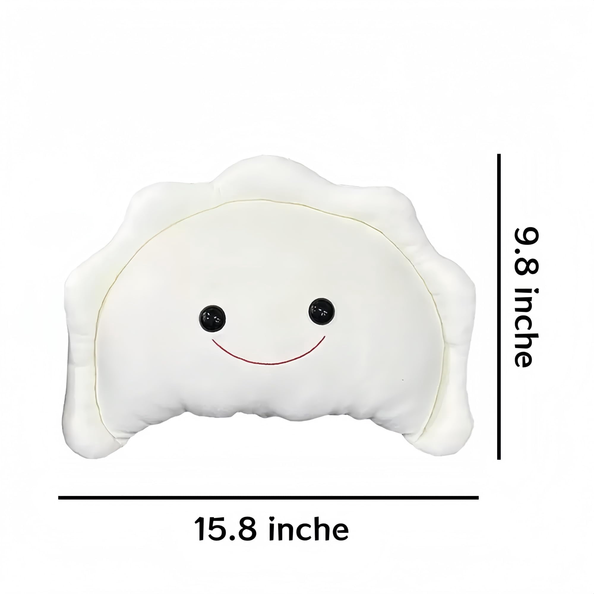 Cute Pierogi Pillow, Dumpling Throw Pillow for Sofa - Soft Plush Polish Food Plushie, Funny Cushion for Chair, Bedroom, Couch Home Decor(White1PCS)