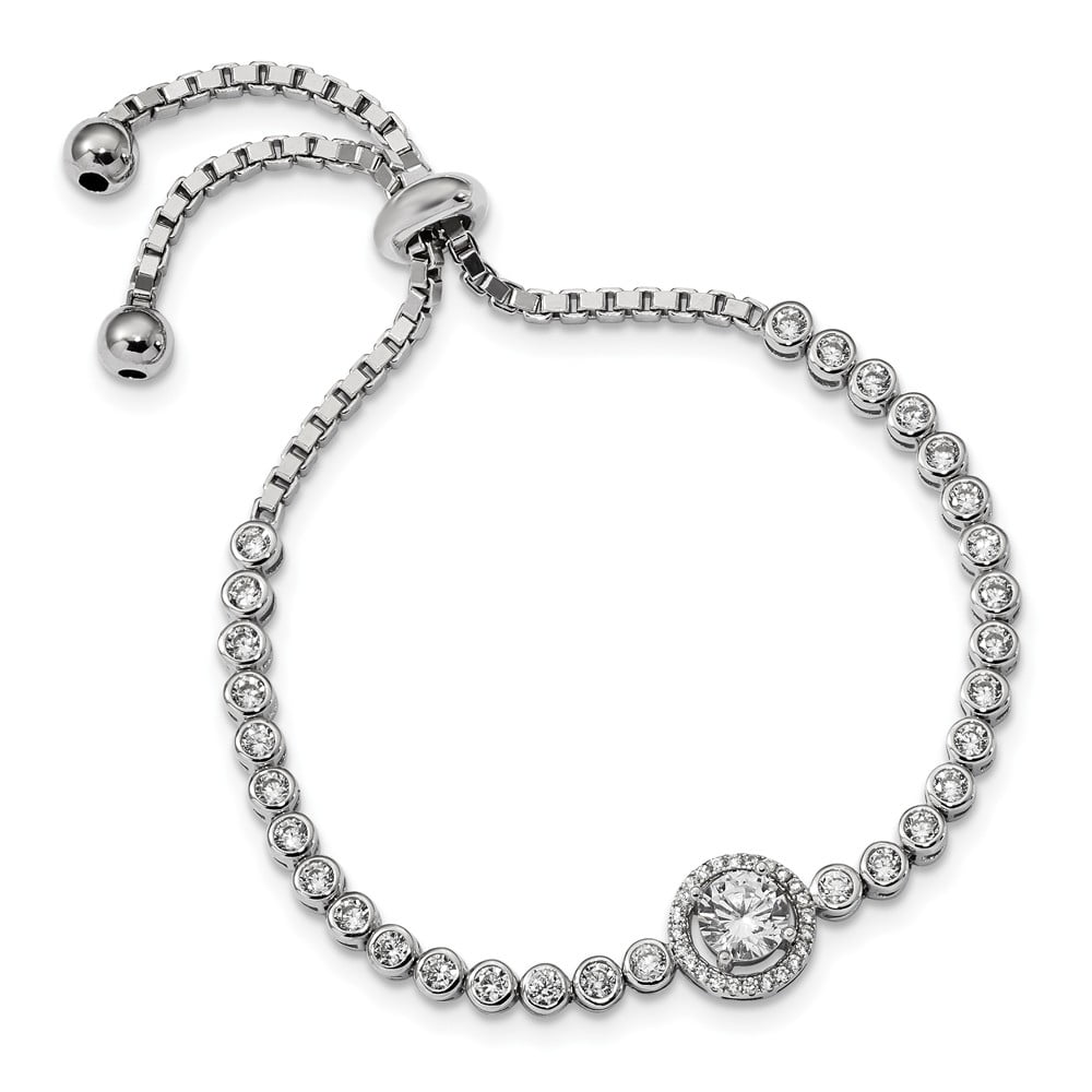 Bracelet Adjustable Sterling Silver 3.5 MM CZ Adjustable Bracelet
