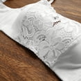 thumbnail image 5 of Levmjia Womens Wireless Bra Lace Solid Color Square Neck Adjustable Thin Straps Plus Size Seamless Lift Support Padded Daily Casual Outfits Spring Summer Daily Wear Elegant, 5 of 6