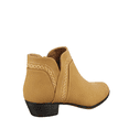 thumbnail image 5 of Union-08 Women Ankle Boots Dress Low Heel Pointed Toe Ankle Booties Side Zipper Shoes ( Tan, 7), 5 of 5