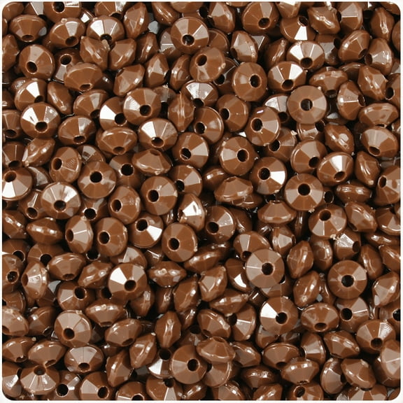 BeadTin Chocolate Opaque 6mm Faceted Rondelle Craft Beads (1350pcs)