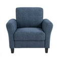 thumbnail image 2 of Lifestyle Solutions Alexa Microfiber Fabric Club Chair with Rolled Arms, Blue, 2 of 7