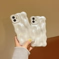 thumbnail image 2 of for iPhone 11 Case 6.1 Inch Cute Wave Pattern Aesthetic Phone Case 3D Curly Wavy Shape Plating Glitter Bling for Women Girls Soft Bumper Silicone Shockproof Case, Pearl White, 2 of 12