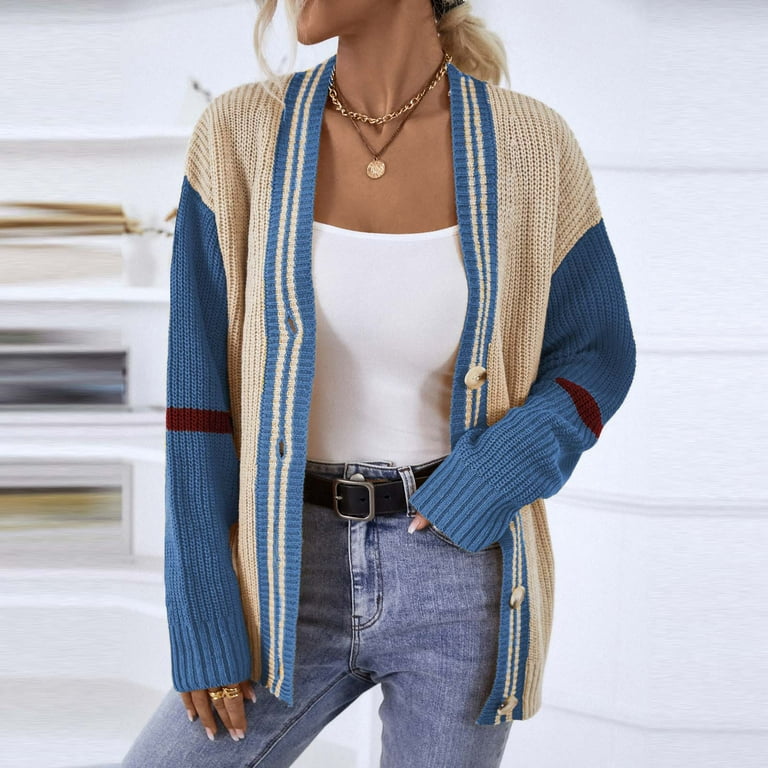 HAPIMO Rollbacks Sweater Cardigans for Women Open Front Knitted Jacket  Womens Solid Loose Pocket Outwear Casual Comfy Girls Fall Fashion Tops Long