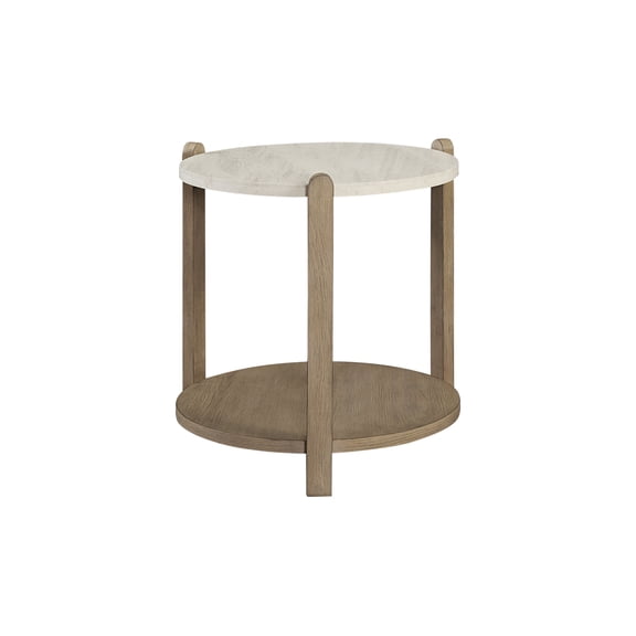 Stone Top End Table - Toffee