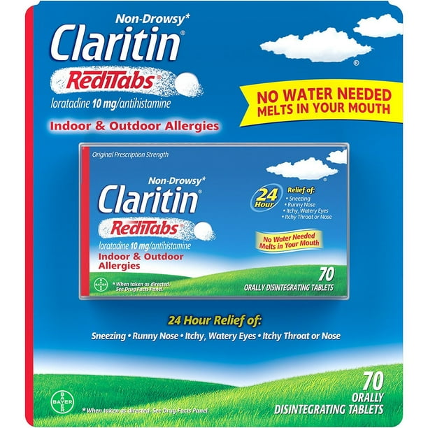 Claritin 24-Hour Non-Drowsy Allergy Antihistamine RediTabs, Loratadine ...