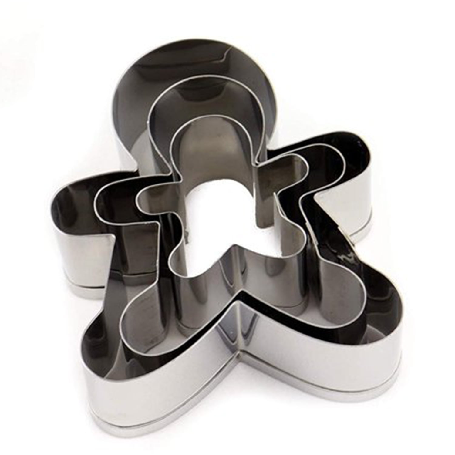 Pastry Cutters Stainless Steel TRIXES 3 Piece Ginger Bread Man Cookie Biscuit 