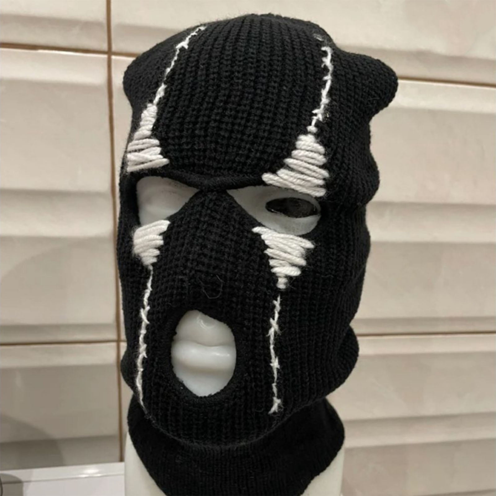 Halloween Balaclava Funny Balaclava Face Mask Balaclava Distressed Party Hat Scary Balaclava Hooded Knitted Hat Beanies