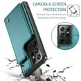 thumbnail image 4 of Mantto Case for Samsung Galaxy S21 Ultra with Card Holder, Retro PU Leather RFID Blocking Credit Card Slots Double Magnetic Clasp Flip Kickstand Shockproof Phone Cover for Galaxy S21 Ultra,Blue, 4 of 9