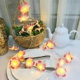 thumbnail image 4 of 9.8FT 20LEDs Hawaiian Foam Artificial Red Plumeria Flower String Lights Battery Powered for Christmas Party Home Wedding Beach Decoration, 4 of 9