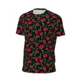 thumbnail image 6 of Wukai Cherry Print Men's Short-Sleeved Mesh T-Shirt,Quick-Dry Short Sleeve Workout T-Shirt-, 6 of 8