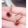 thumbnail image 2 of Dreamofdazzles Jewels 1.40 Ct Round Cut Pink Ruby Womens Drop Earrings 14K Rose Gold Plated 925 Sterling Silver, 2 of 2