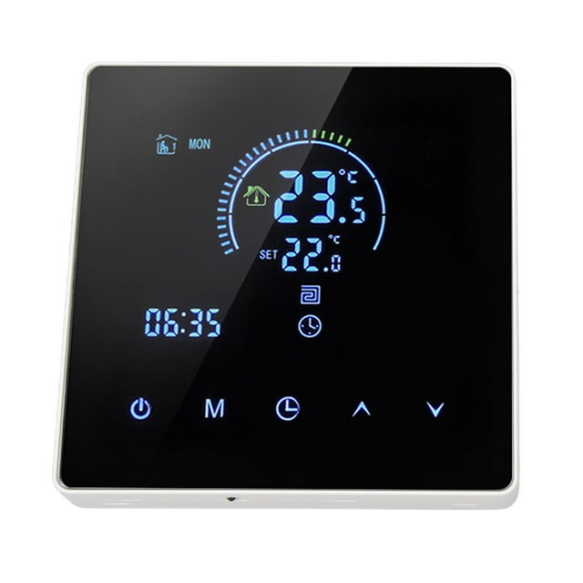 3500W AC90-240V Smart Thermostat Programmable Wall Mounted Thermostat 5-60 NTC Temperature Sensor Large Touch Screen Intelligent Thermostat Compatible With Most HVAC Systems