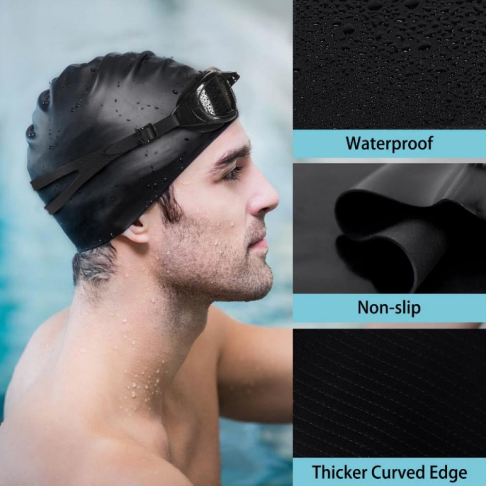 Swimming Goggles Set Professional Anti Fog No Leaking UV Protection Wide View Swim Goggles with Nose Clip, Earplugs and Cap For Women Men Adult Youth Kids