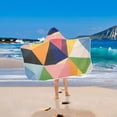 thumbnail image 2 of Yayeee Kids Hooded Towels Toddler Soft Absorbent Beach Bathing Wrap 50" x 23.5", Minimalist Triangles, 2 of 5