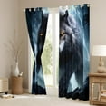 thumbnail image 3 of Erosebridal Wolf Curtains,3D Animal Print Wolf Curtains Blackout Gothic Decor for Bedroom,Hunting Safari Curtains & Drapes Lightning Window Curtains 2 Panels 42"Wx84"L, 3 of 6