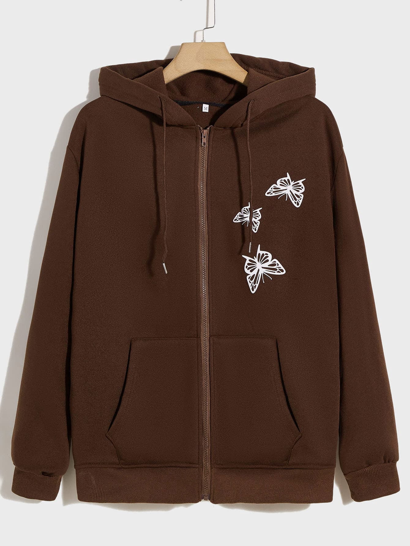 brown butterfly zip up