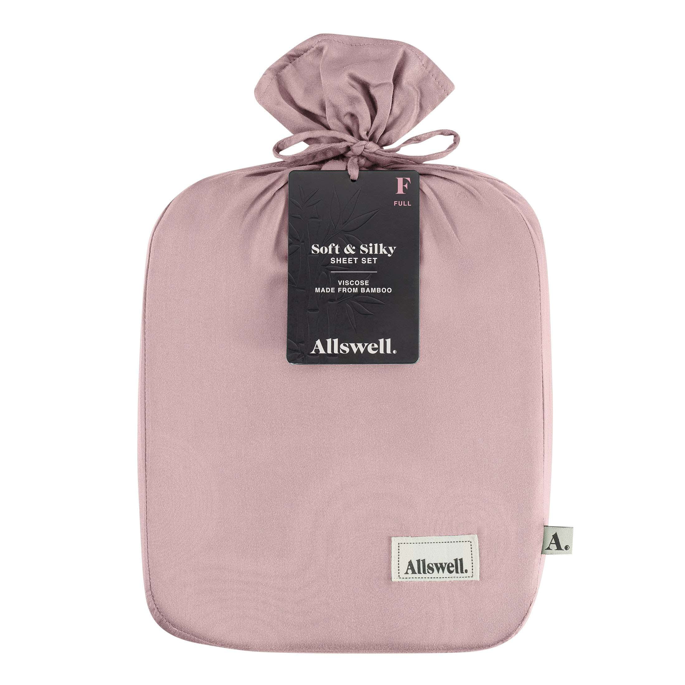 Allswell Soft & Silky 4-Piece Mauve Dream Viscose from Bamboo Sateen Bed Sheet Set, Queen