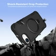 thumbnail image 2 of for iPhone 16e Case Magnetic Finger Ring Holder Kickstand Compatible with Magsafe Military Grade Drop Protection Heavy Duty Shockproof Men Women Rugged Cover for iPhone 16e,Black, 2 of 7
